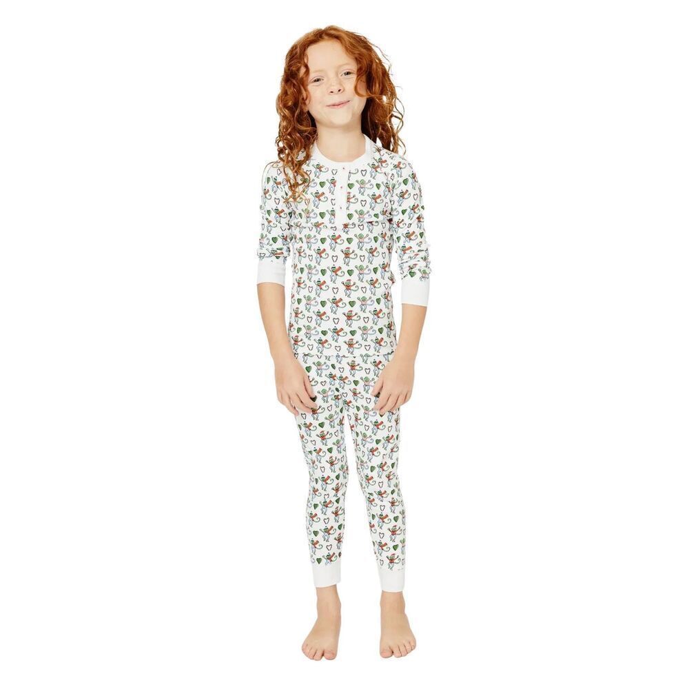 ROLLER RABBIT Kids Merry Monkey Christmas Pajamas - 100% Pima Cotton - Flawed;RE